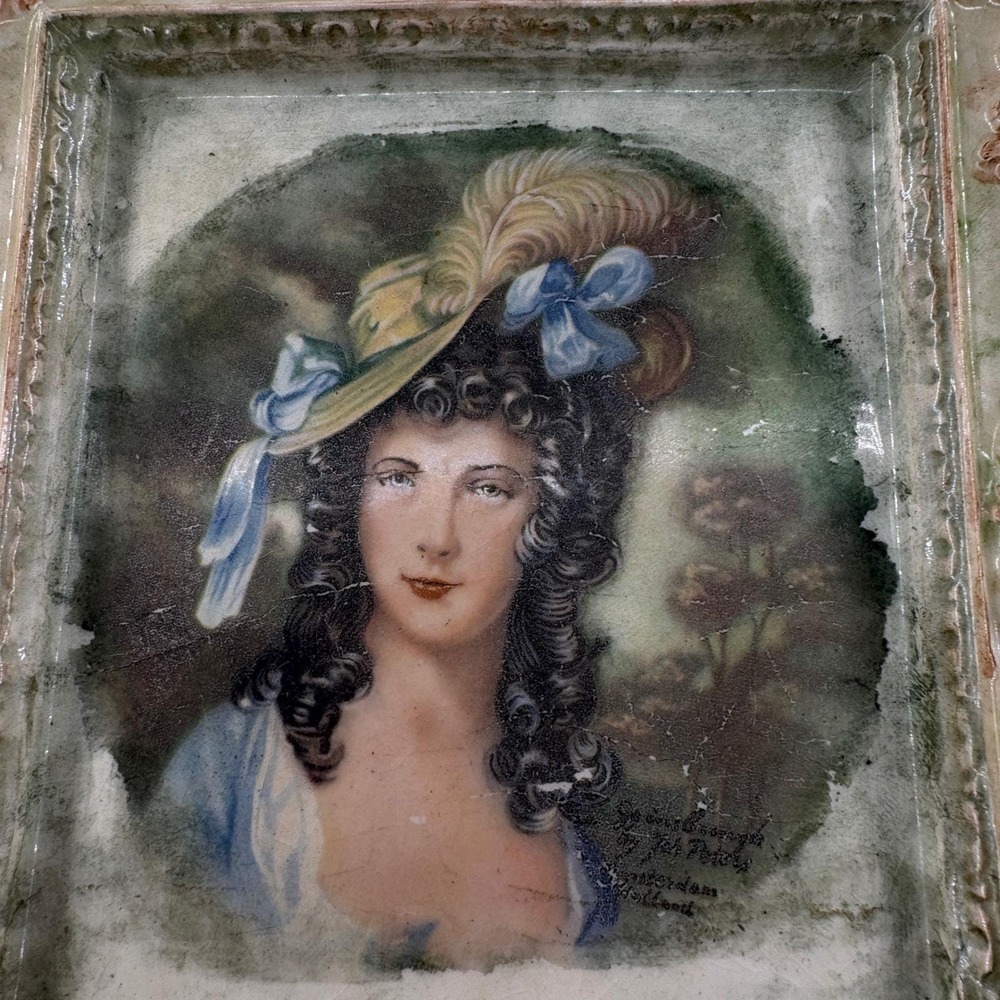 Gainsborough Style Duchess of Devonshire Portrait Tile Holland Rococo Frame - Picture 4 of 8
